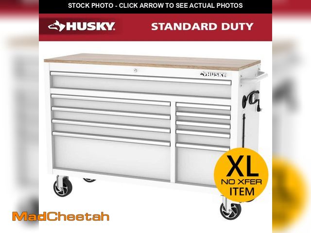 Lot 74-12939461 - Husky Modular Tool Storage 52 in. W White Mobile Workbench Cabinet - UNUSED