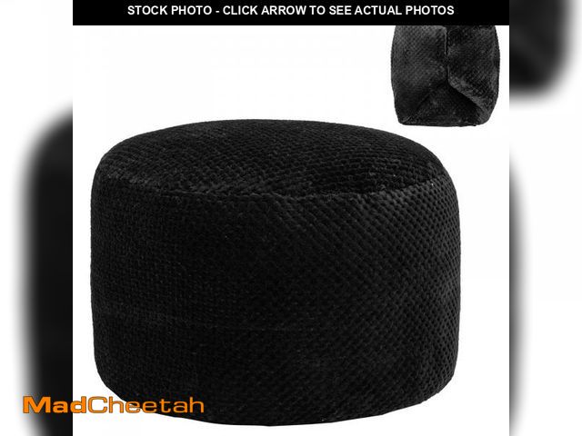 Lot 74-12303538 - Asuprui Unstuffed Pouf Ottoman Round Poof Ottoman No Filler Soft Faux Fur Foot Stool 20x20x12 Inches...