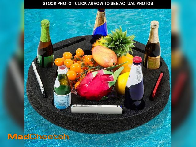Lot 74-12805275 - Qinyoung Large Floating Drink Holder Black Floating Refreshment Table Tray 5 Compartment Versatile a...