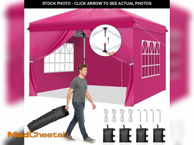 Lot 74-14287323 - Ktaxon 10x10 Ez Pop Up Canopy Tent,Outdoor Sun Shade Shelter,Outdoor Gazebo,One Push Setup with Side...