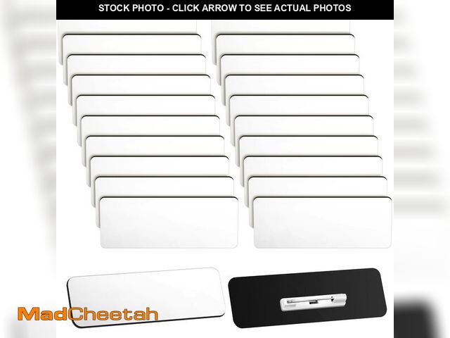 Lot 74-13948154 - Breling 100 Pieces Name Tags with Pins 1 x 3 Inches Blank Name Tags Reusable ID Badge Holders with C...