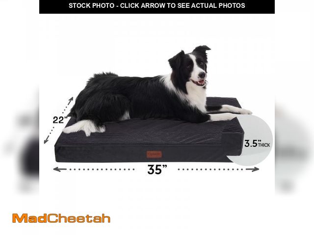 Lot 74-12490913 - Ophanie Black Orthopedic Dog Bed for Large Dogs with Non-Slip Bottom, Waterproof and Machine Washabl...