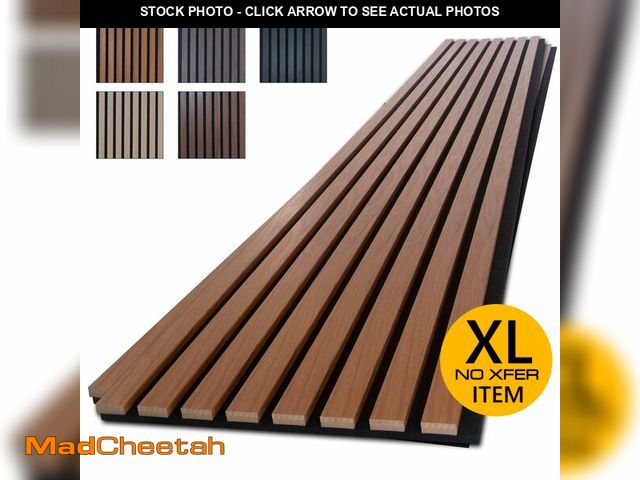 Lot 74-12692815 - NeatiEase Wood Panels for Wall, 4-Piece 96" x 12.6" Soundproof Wood Slat Wall Panel for Interior Wal...