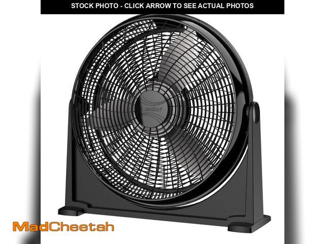 Lot 74-12663697 - Lasko 20 in. 3 Speed Air Circulator Floor Fan for Home in Black with Wall Mount Option, Full Range P...