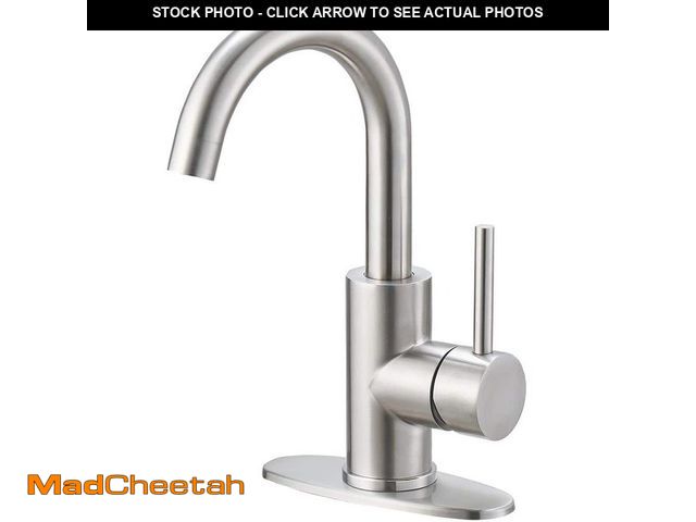 Lot 74-14222598 - BWE Single Hole Single-Handle High Arc Bathroom Faucet With Swivel Spout in Stainless Steel - UNUSED