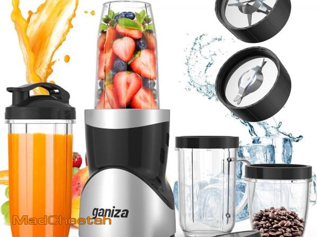 Lot 74-12128095 - Ganiza Smoothie Blender, 900W Blenders for Shakes and Smoothies, 15-Piece Personal Blender and Grind...