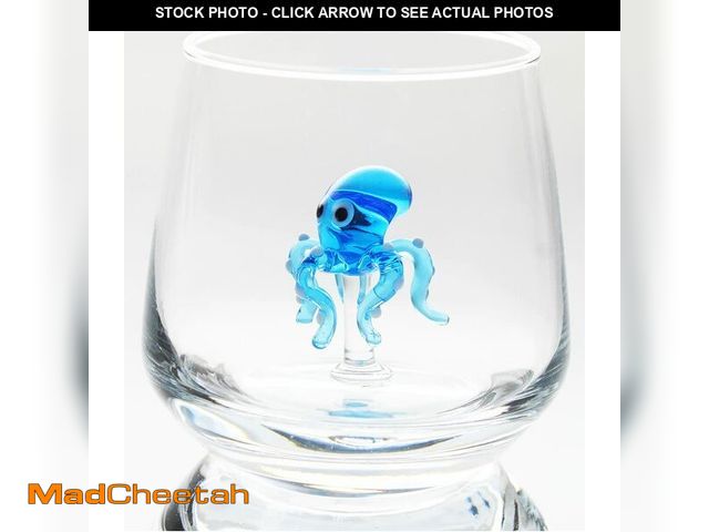 Lot 74-13569992 - HeguSun 3D Drinking Glass Cup with Cute Animal Figurine Inside, Hand Blown Glass Octopus Figure Insi...