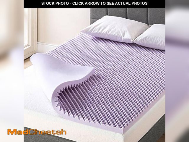 Lot 74-12695400 - Best Price Mattress 2 Inch Egg Crate Memory Foam Mattress Topper with Soothing Lavender Infusion, Ce...