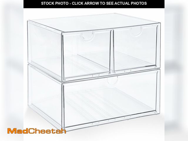 Lot 74-14271474 - Prsildan Acrylic Drawer Makeup Organizer with 3 Drawers, Clear Stackable Storage for Baby Bottles, C...