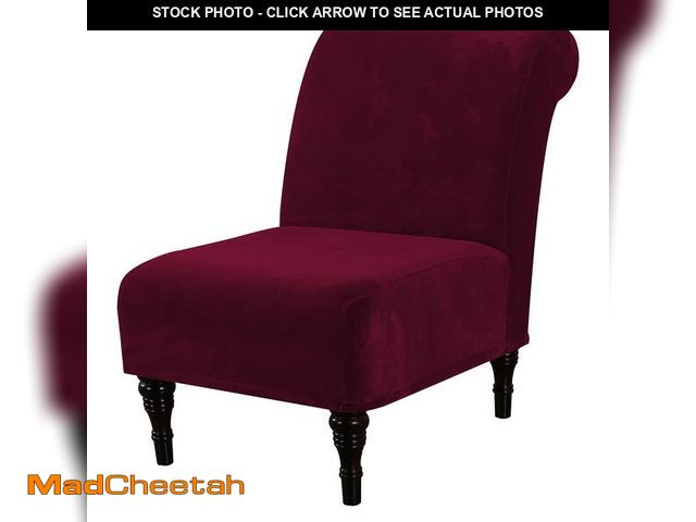 Lot 74-12603399 - H.VERSAILTEX Armless Accent Chair Covers Thick Velvet Armless Chair Slipcovers High Stretch Chair Co...