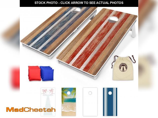 Lot 74-12141837 - (ONE IS BROKEN ON THE BOTTOM) GoSports 4 x 2 ft Resort Collection All Weather Cornhole Board Set - R...