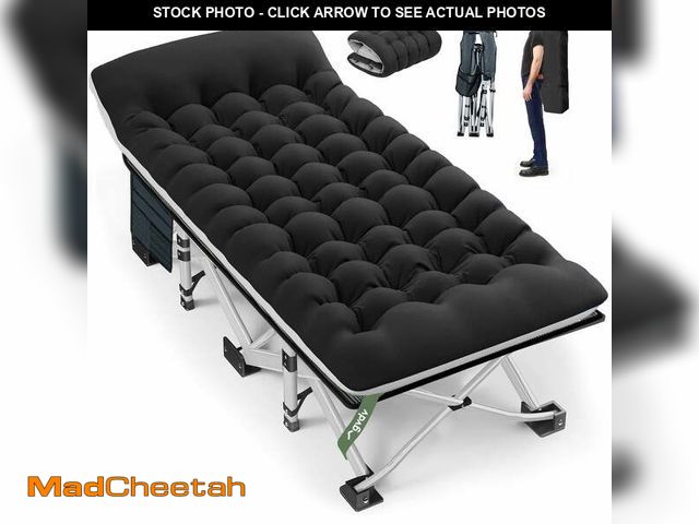 Lot 74-14325114 - GVDV Folding Camping Cot for Adults with 2 Sided Mattress - 75"  x 28" Cot, 1200D Oxford Portable Co...