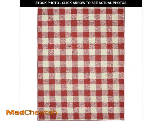 Lot 74-13844567 - Garland Rug Country Living - Checkered Buffalo Plaid Design, Non-Slip Rubberback, Traditional 5x7 Ar...
