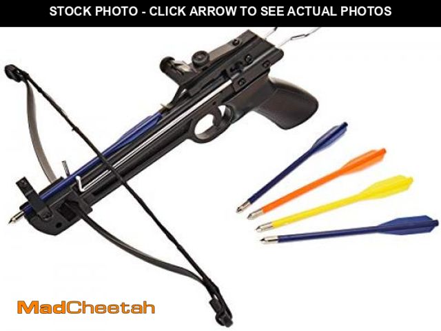 Lot 74-12332376 - Tactical Crusader Hand Held Hunting Archery 50LB Pistol Crossbow Gun, Black (Darts Color May Vary) -...