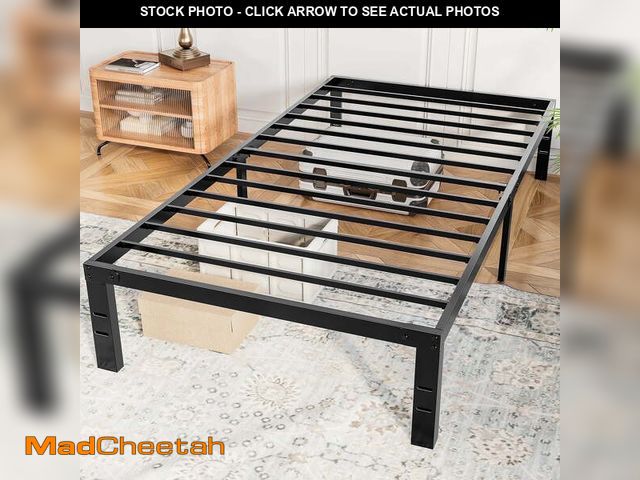 Lot 74-12801543 - CONCETTA 14" Twin Bed Frame, Heavy Duty Metal Platform Bed Frame with Underbed Storage for Bedroom, ...