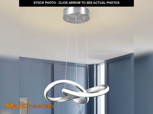 Lot 74-14150195 - Mccokaige Modern LED Pendant Light Fixture Contemporary Round Ring Chandelier Nickel with 4500K and ...