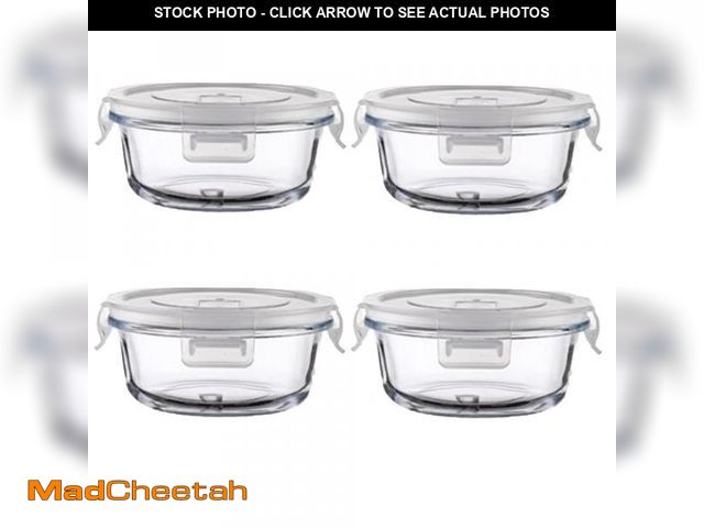 Lot 74-12441398 - R.repad yay 4Pack Round Glass Food Storage Containers With Lids, 1.5 Cup Round Meal Prep Bowls With ...