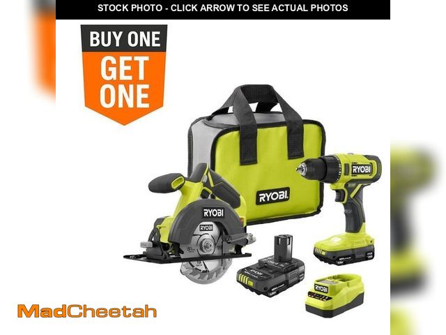 Lot 74-12784208 - RYOBI ONE+ 18V Cordless 2-Tool Combo Kit with Drill/Driver, Circular Saw, (2) 1.5 Ah Batteries, and ...