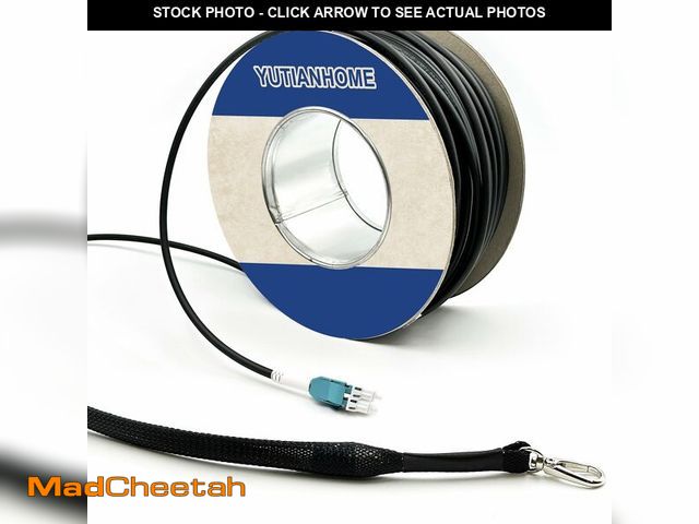 Lot 74-12708701 - 656ft/200m OD-5mm Industrial TPU OM3 Fiber LC to LC Outdoor Armored Fiber Patch Cable, Duplex Multim...