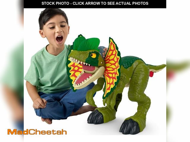 Lot 74-14068051 - Fisher-Price Imaginext Jurassic World Dinosaur Toy Thrash Attack Dilophosaurus 16+ Inch with Lights ...