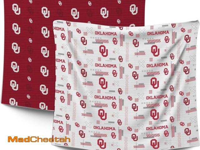 Lot 74-12510419 - Pegasus Sports NCAA Oklahoma Sooners Home &amp; Away 2 Pack Baby Blankets - UNUSED