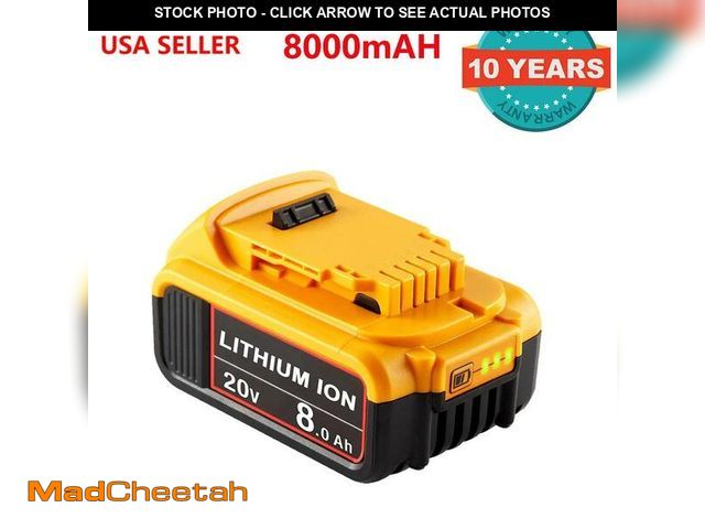 Lot 74-12793461 - DEWALT 20V MAX Lithium-Ion 8.0Ah Battery - USED