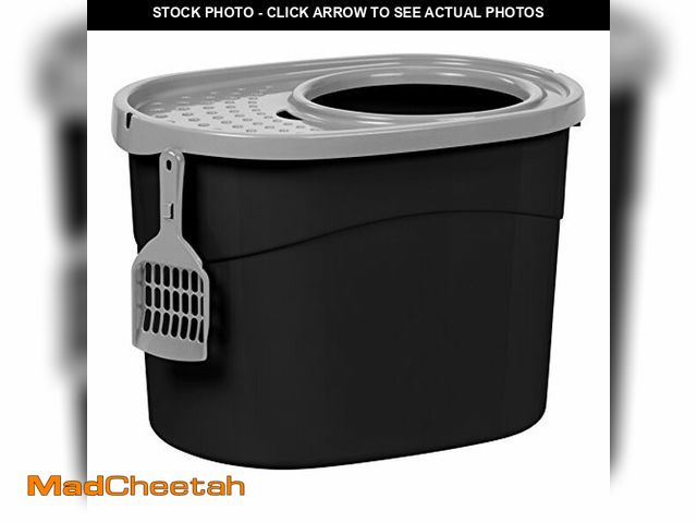 Lot 74-12633116 - IRIS USA Top Entry Cat Litter Box, Large Enclosed with Litter Catching Lid and Scoop, Dog Proof, Cat...