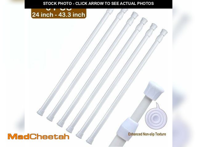 Lot 74-13780124 - 6 Pcs Tension Rods for Windows 28-48 ,SONQUEEN Tension Curtain Rods No Drilling 24 to 43.4 inch,Spri...