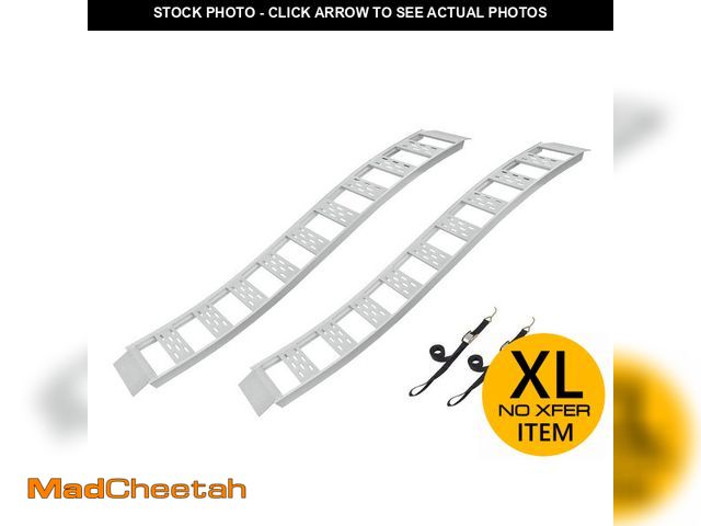 Lot 74-12425141 - CargoSmart 12 in. W x 90 in. L 1500 lb. Capacity Aluminum Fixed S-Curve Truck Loading Ramp with Trea...