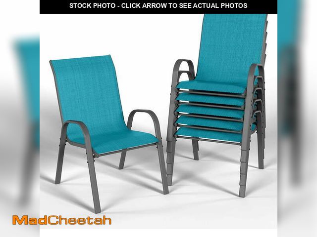 Lot 74-12726053 - Wubio Patio Dining Chairs Set of 6, Stackable Dining Chairs High Back, Breathable Seat Fabric and Al...
