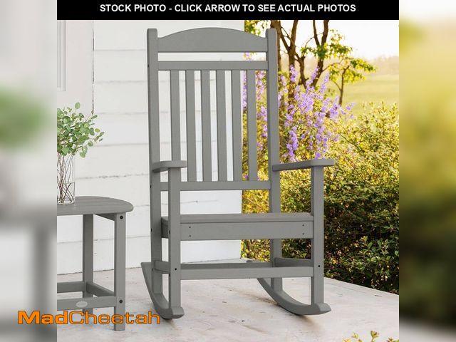 Lot 74-14292951 - POLYWOOD Grant Park Plastic Outdoor Rocking Chair in Slate Grey - UNUSED