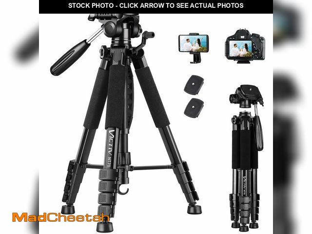 Lot 74-13966756 - VICTIV 74Ã¢â¬Â Camera Tripod, Tripod for Camera and Phone, Aluminum Professional Tripod Stand for ...