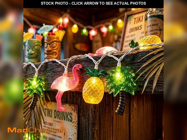 Lot 74-14213085 - Romasaty 12FT Summer Tropical Beach Hawaiian String Lights with 20 LED Flamingo Pineapple Palm Tree ...