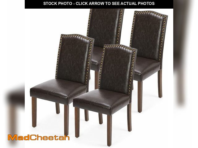 Lot 74-13679901 - DUMOS Dining Chairs Set of 2, Moden PU Leather Kitchen Table Chairs with Wooden Legs and Padded Seat...