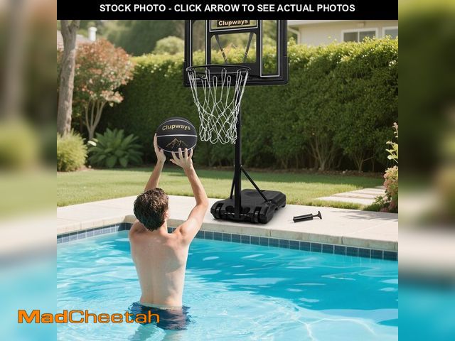 Lot 74-12719670 - Clupways Pool Basketball Hoop Poolside Height Adjustable Portable Basketball Hoop for Pool with Shat...
