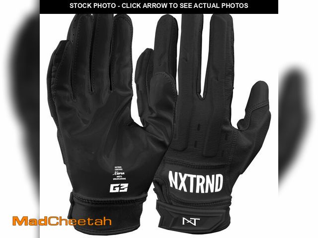 Lot 74-12704250 - Nxtrnd G3 Pro Padded Football Gloves, Sticky Padded Receiver &amp; Lineman Gloves (Black, Large) - U...