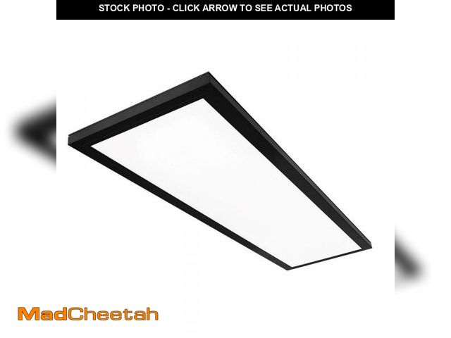Lot 74-12409964 - Commercial Electric 1 ft. x 4 ft. 4000 Lumens Dimmable Matte Black Integrated LED Flat Panel Ceiling...