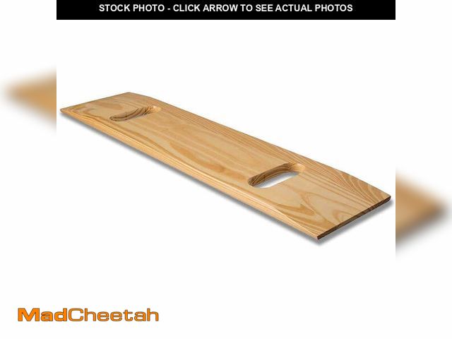 Lot 74-13044063 - DMI Wooden Transfer Slide Board for Patients and Seniors, Heavy-Duty 440 lb Capacity, 30" x 8", 2 Cu...