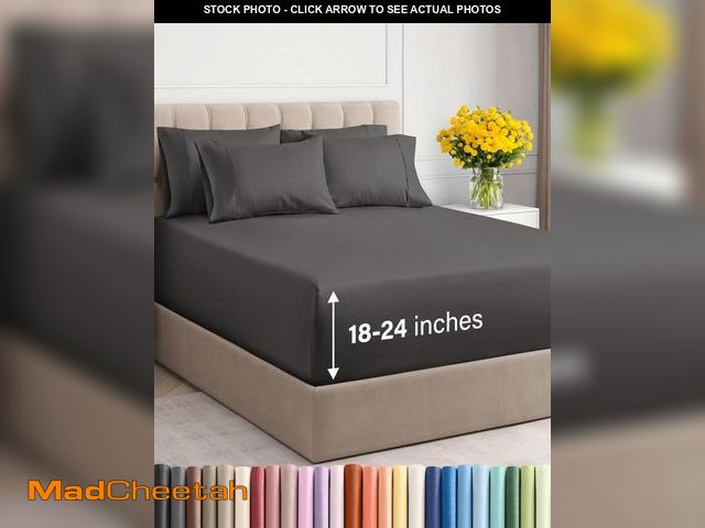 Lot 74-11549640 - Extra Deep Queen Sheet Set - 6 Piece Breathable &amp; Cooling Sheets - Hotel Luxury Bedding Set with...