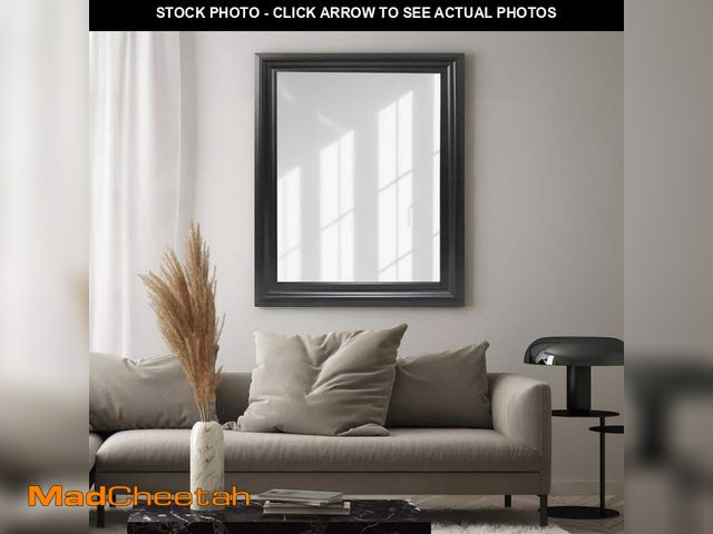 Lot 74-12798092 - Glacier Bay 24 in. W x 29 in. H Rectangular PS Framed Wall Bathroom Vanity Mirror in Black (Screws N...