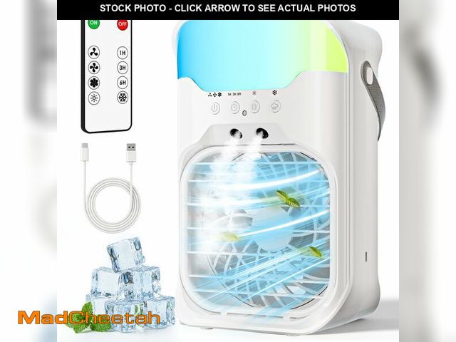 Lot 74-14430678 - Portable Air Conditioners,4-in-1 Air Cooler,3 Fan Speeds,1600ML Water Tank With 2 Mist,10 Color Nigh...
