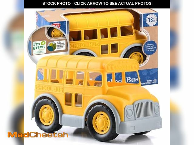 Lot 74-9629043 - (CRACKED TOP) PLAY Eco-Friendly School Bus Toy, [2023 New] [USDA Certified] No BPA/Phthalate/PVC, Re...