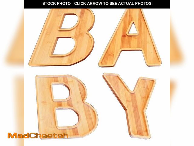 Lot 74-13711103 - 15.8" Fillable Charcuterie Trays, 4 Pack Larger Bamboo Charcuterie Boards for Baby Shower, Wooden Se...