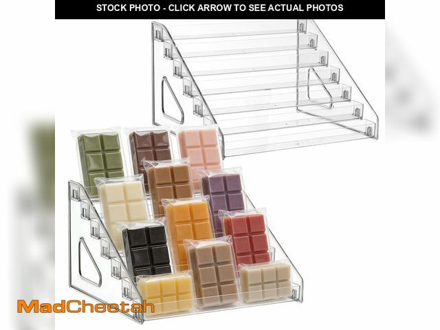 Lot 74-13539112 - 2 Pack 12Ã¢â¬ÂWax Melt Holder Display 7 Tier Clear Acrylic Riser Display Stands Perfume Organizer ...