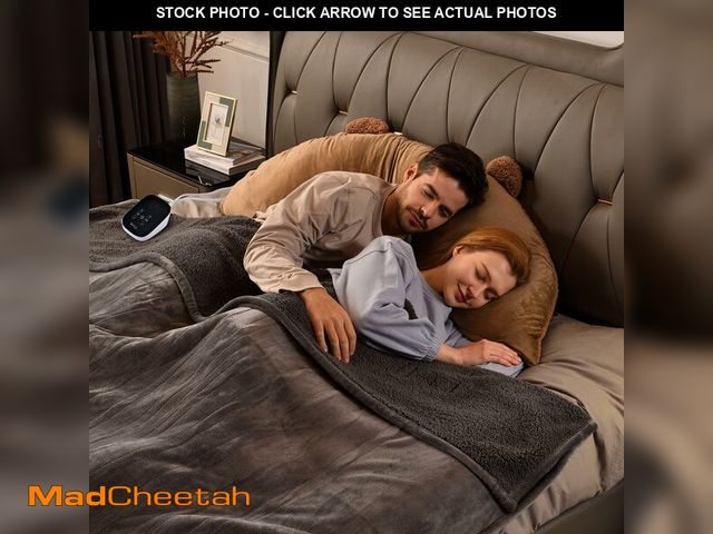 Lot 74-12709733 - Bearhug Electric Blanket Full Size 77" x 84", Velvet &amp; Sherpa Heated Blanket, Over-Heat Protect,...