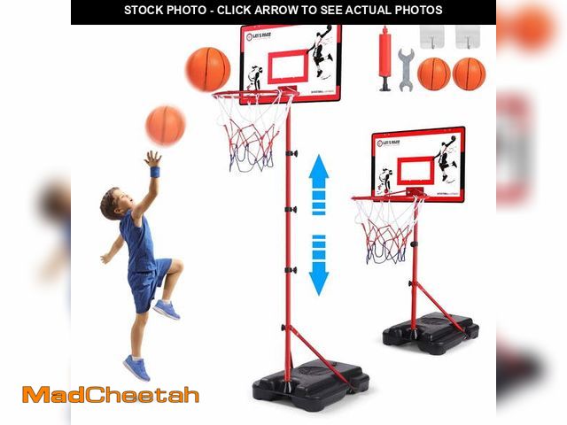 Lot 74-13818512 - Kids Basketball Hoop Adjustable Height 3.01FT-5.64FT, Mini Toddler Basketball Hoop for Kid Boys, Bas...