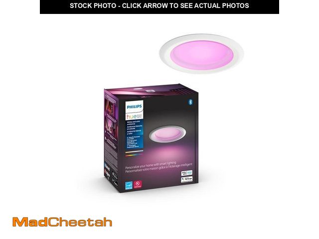 Lot 74-12871223 - Philips Hue 4 in. LED Color Changing Smart Recessed High Lumen Downlight with Bluetooth (1-Pack) - U...