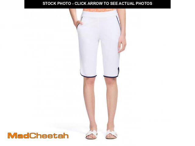 Lot 74-12318414 - IZOD Women's Golf Shorts Performance Stretch, Bright White Blue Piping - UNUSED