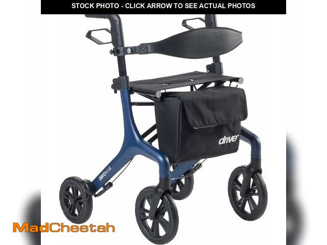 Lot 74-13382242 - Drive Medical AeroWalk Ultra-Lite Rollator with Seat, Lightweight Adult Walkers with 4 Wheels, Foldi...
