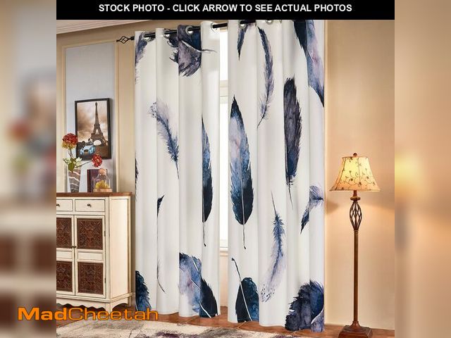 Lot 74-12978176 - SUBRTEX Light Flitering Curtains 52Wx84L, Room Darkening Vibrant Floral Drapes, 50% Blackout, Semi S...